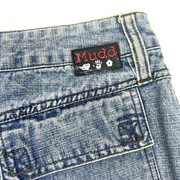 Mudd Denim Skirt Womens 5 Blue Button Front Midi 100% Cotton Casual Y2K 2000s - Picture 12 of 16